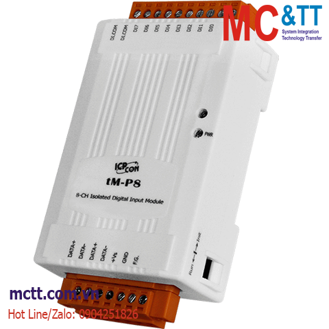 Module RS-485 Modbus RTU 8 kênh đầu vào số DI ICP DAS tM-P8 CR