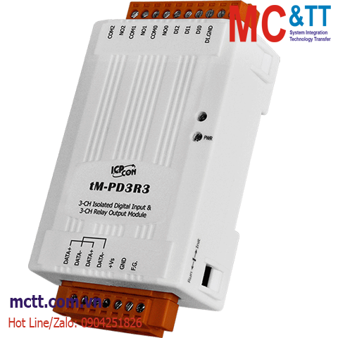 Module RS-485 Modbus RTU 3 kênh DI + 3 kênh Relay ICP DAS tM-PD3R3 CR