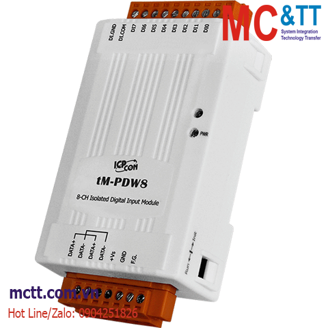 Module RS-485 Modbus RTU 8 kênh đầu vào số DI ICP DAS tM-PDW8 CR