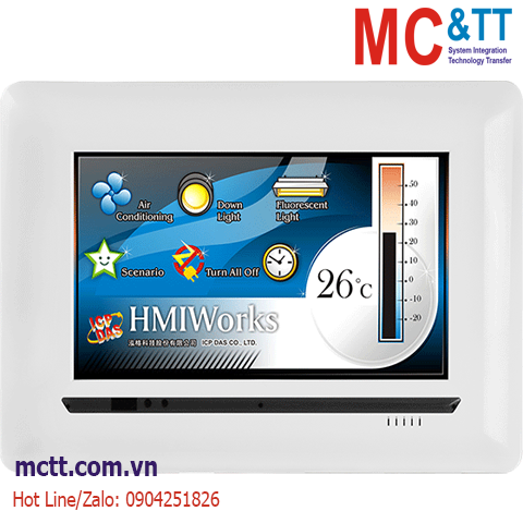 Màn hình cảm ứng HMI 7 inch RS-232/485/Ethernet Modbus RTU/TCP ICP DAS TPD-703-64 CR