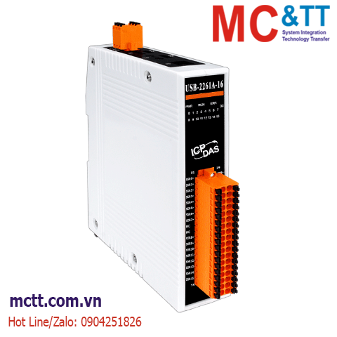 Module USB 16 kênh đầu ra Relay bán dẫn AC-SSR ICP DAS USB-2261A-16 CR
