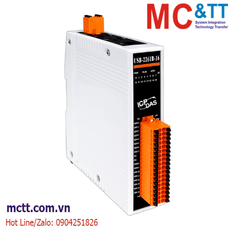 Module USB 16 kênh đầu ra Relay bán dẫn DC-SSR ICP DAS USB-2261B-16 CR