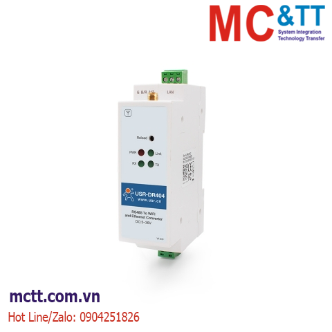 Bộ chuyển đổi 1 cổng RS-485 sang Ethernet/ Wi-Fi hỗ trợ Modbus Gateway USR-DR404
