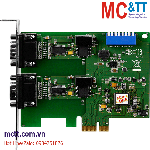 Card PCI Express 2 cổng COM RS-232 ICP DAS VEX-112i CR