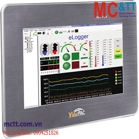 Màn hình cảm ứng lập trình nhúng ViewPAC 7 inch CPU Cortex-A8+ WinCE 7.0 ICP DAS VP-2201-CE7 CR