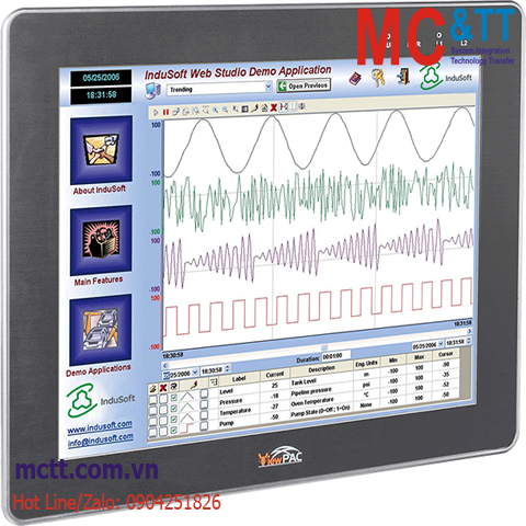 Màn hình cảm ứng lập trình nhúng InduSoft (300 tags) ViewPAC 15 inch CPU Cortex-A8+ WinCE 7.0 ICP DAS VP-6239-CE7 CR