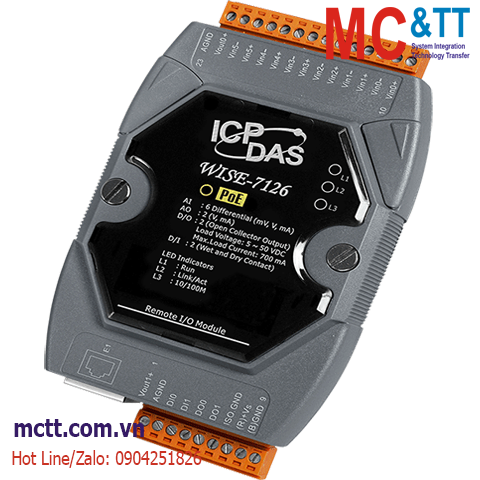 Module lập trình nhúng Wise IoT 6 kênh AI+ 2 kênh AO + 2 kênh DI + 2 kênh DO ICP DAS WISE-7126 CR