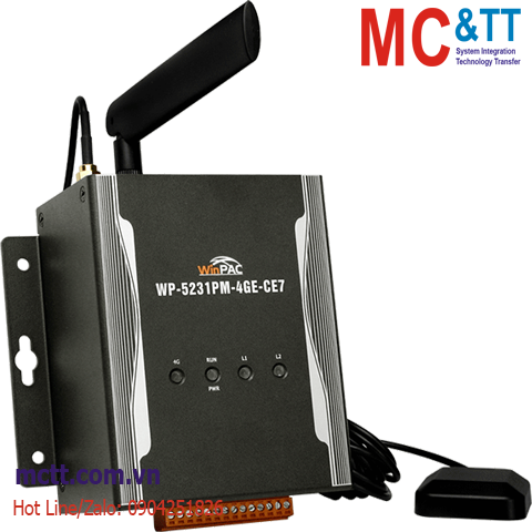 Bộ lập trình nhúng Windows CE 7.0 PAC với CPU Cortex-A8 WinCE 7.0 + 1 khe cắm module I/O + LTE (4G) + GPS ICP DAS WP-5231PM-4GE-CE7 CR