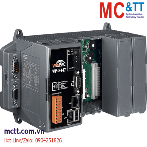 Bộ lập trình nhúng ISaGRAF PAC CPU PXA270+ WinCE 5.0 + 4 khe cắm module I/O ICP DAS WP-8447-EN CR