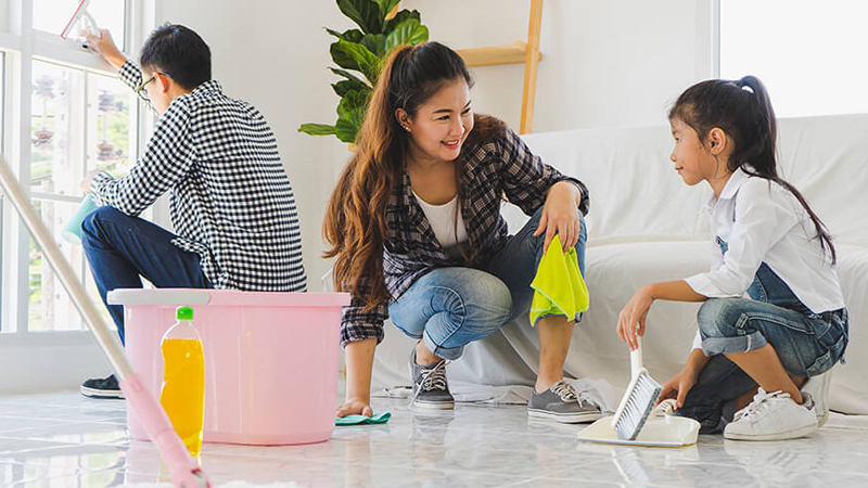 Cách dọn dẹp nhà cửa nhanh gọn đón Tết cùng gia đình