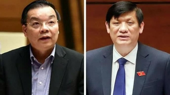 VIDEO: Hai cựu bộ trưởng Nguyễn Thanh Long, Chu Ngọc Anh tới hầu toà