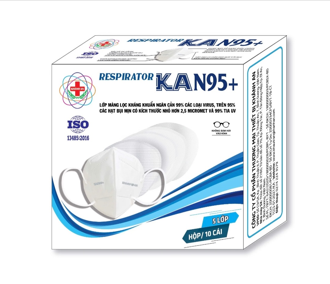 [Hộp 10 cái] Khẩu trang y tế KA.N95+ Khánh An