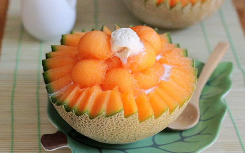 Món Bingsu dưa lưới mát lành cho ngày hè oi bức