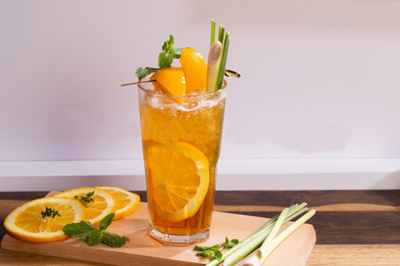 Trà dưa lưới cam đào giải nhiệt mùa hè