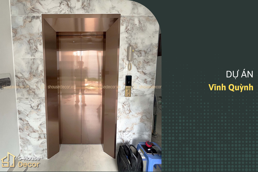 TRANG TRÍ THANG MÁY INOX 304 TẠI VĨNH QUỲNH - GIẢI PHÁP DECOR ĐỒNG BỘ, NÂNG TẦM ĐẲNG CẤP KHÔNG GIAN