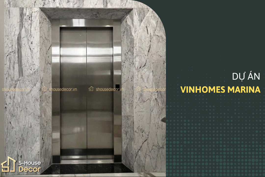ỐP INOX KHUNG BAO BẢN HẸP THANG MÁY SB4.27 VINHOMES MARINA - TINH GỌN, SANG TRỌNG, BỀN BỈ