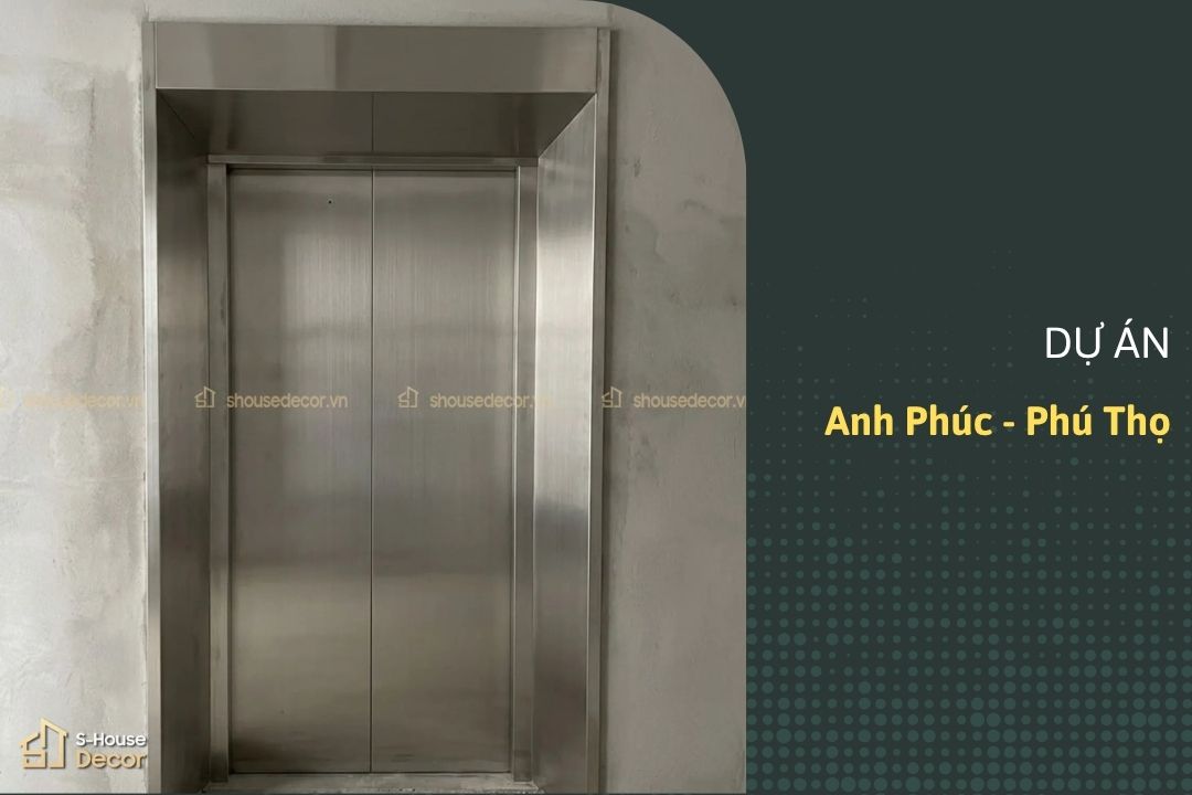 Ốp inox khung bao bản rộng thang máy tại Phú Thọ - Hiện đại vượt thời gian