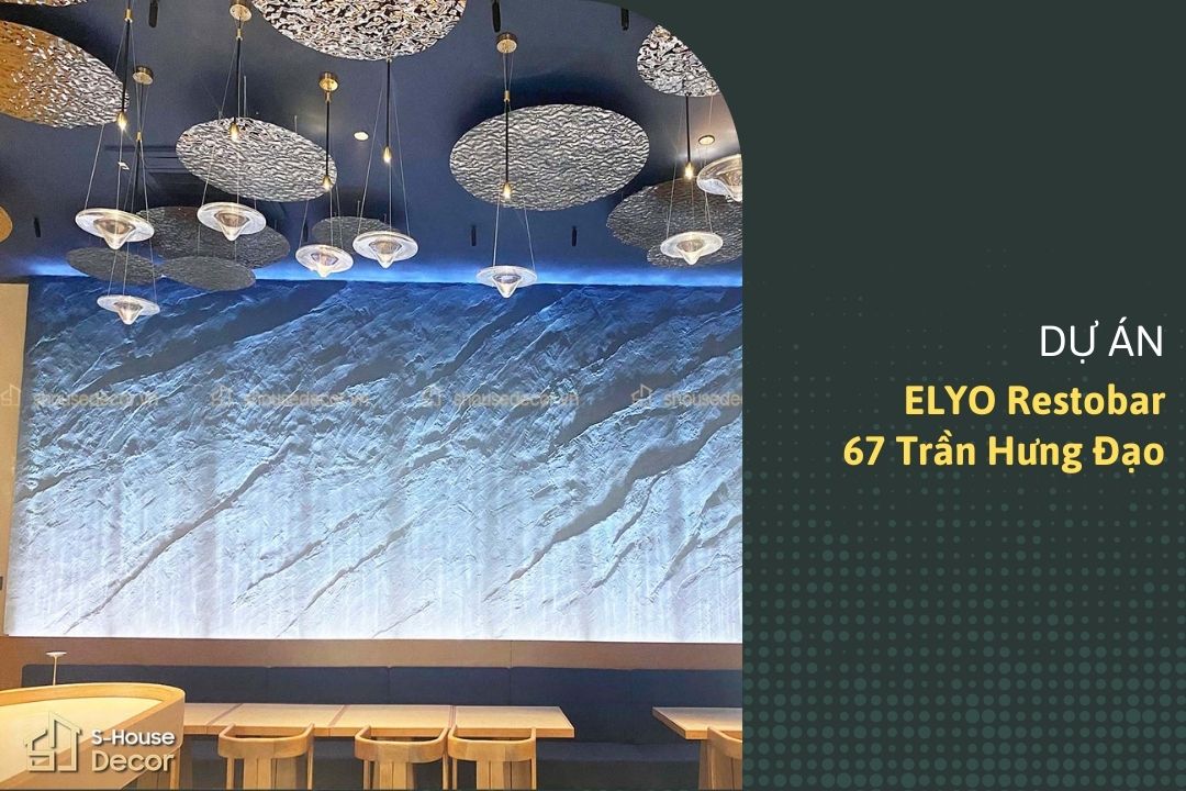 Dự Án Elyo Restobar – Trải Nghiệm Không Gian Nghệ Thuật Cùng Trần Inox Sóng Nước
