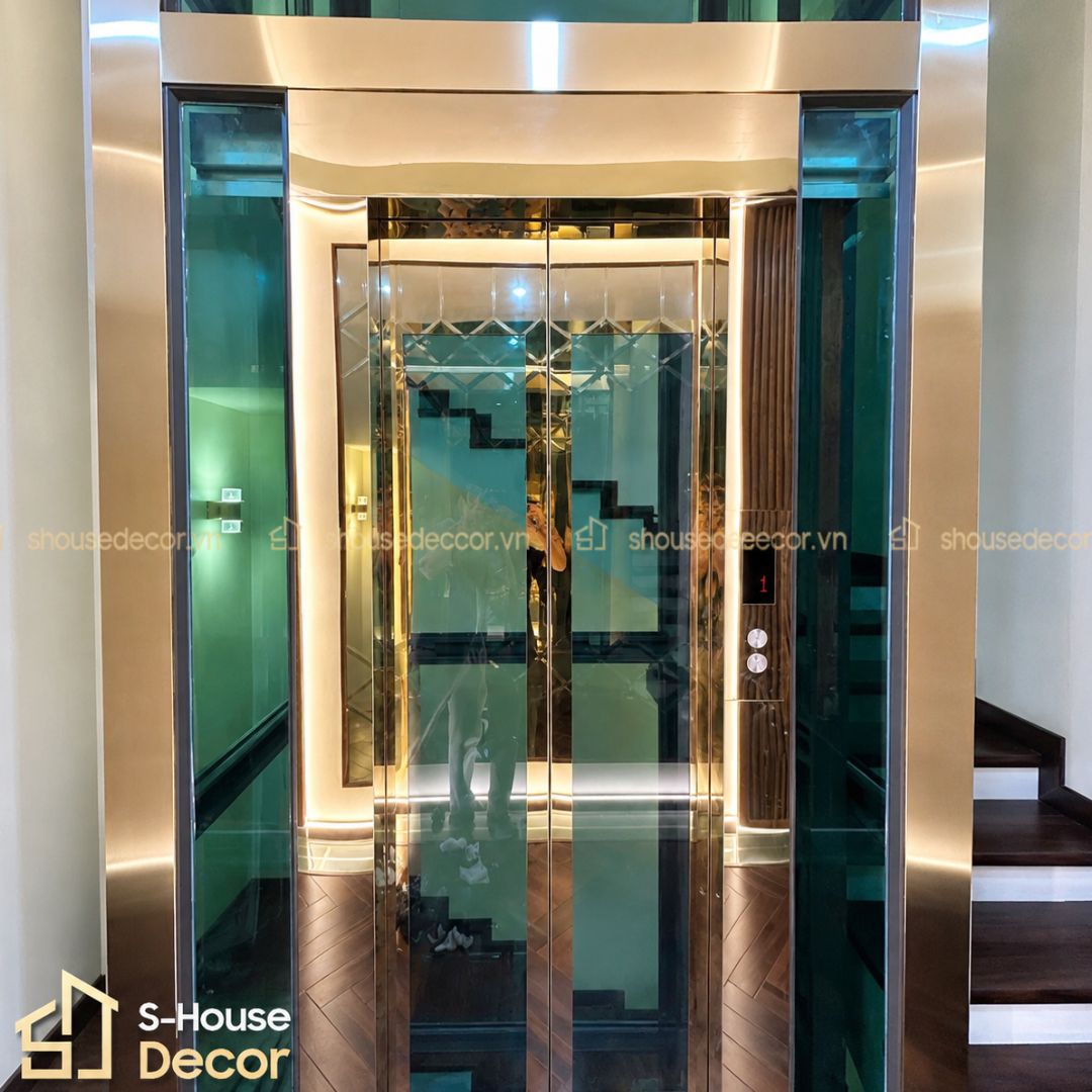 Hoàn thiện dự án trang trí ốp inox khung thép thang máy tại Cao Bằng