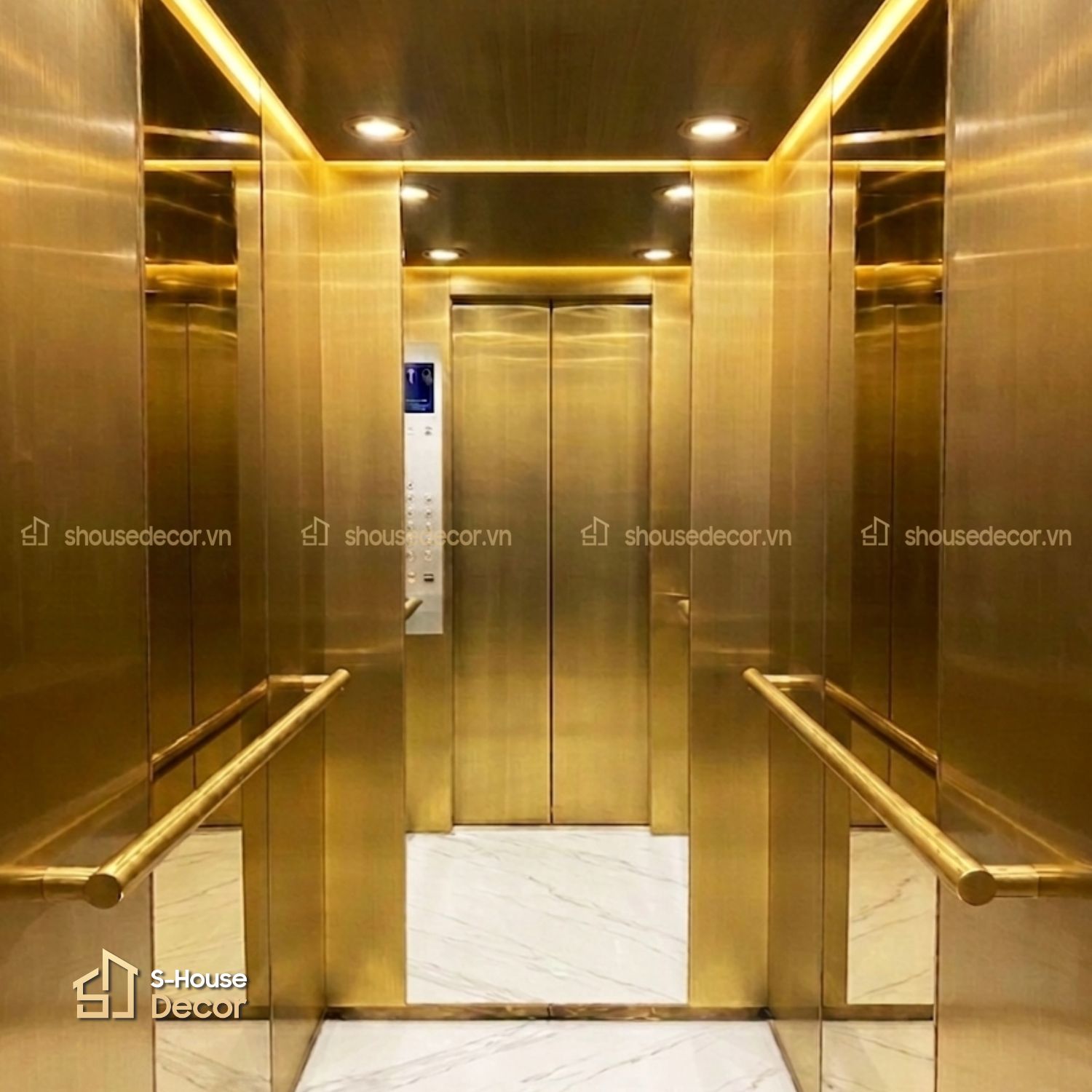Gia công cabin thang máy inox màu vàng Gold-CABIN-PVDS-1-1