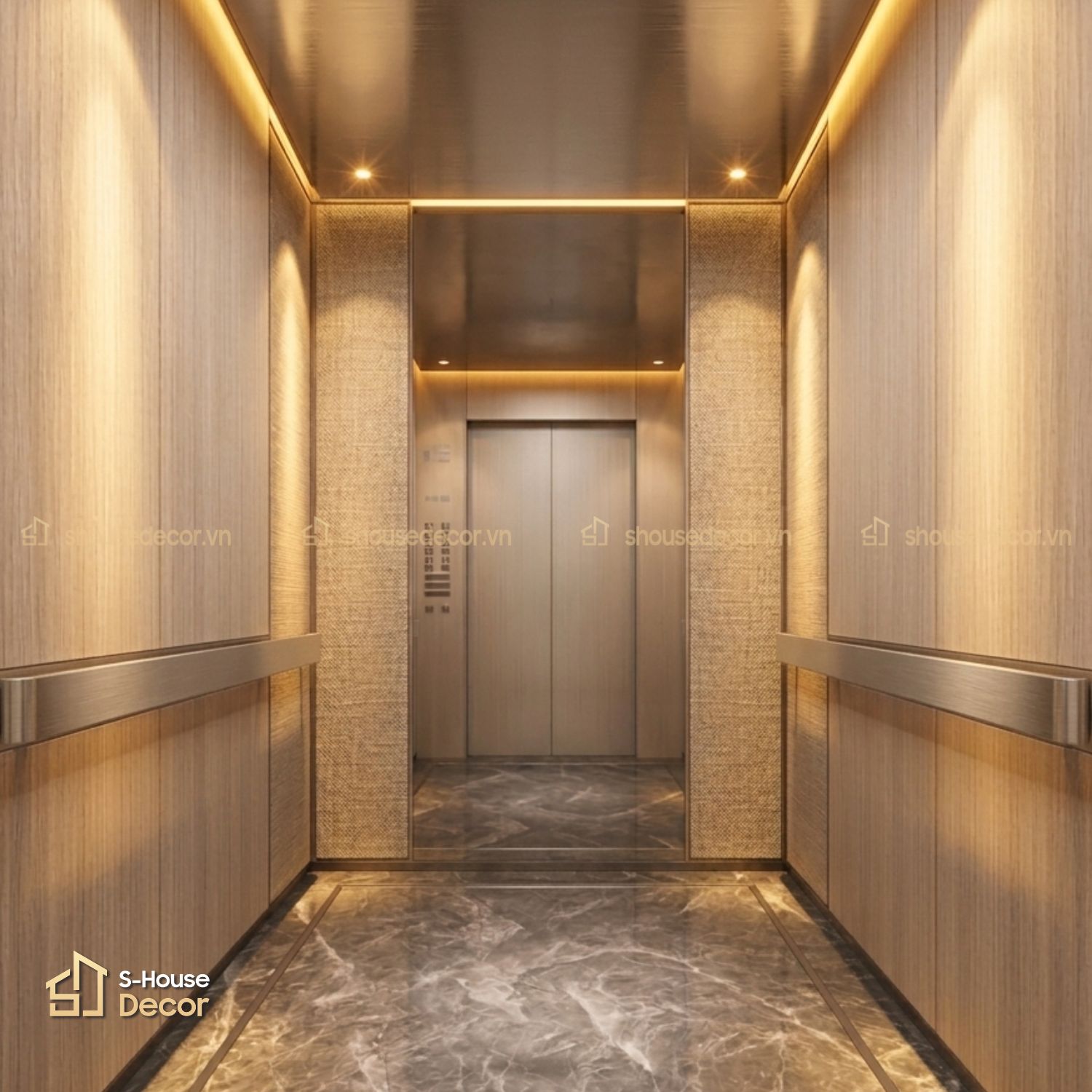 Gia công cabin thang máy inox 304 xước đen mã CABIN-PVDS-6