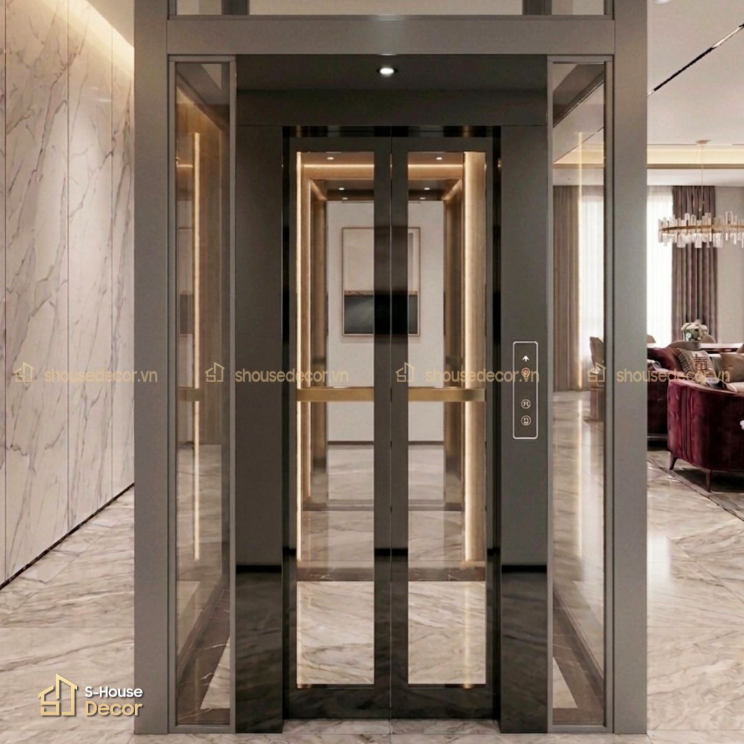Gia công khung bao cửa thang máy inox 304 gương đen