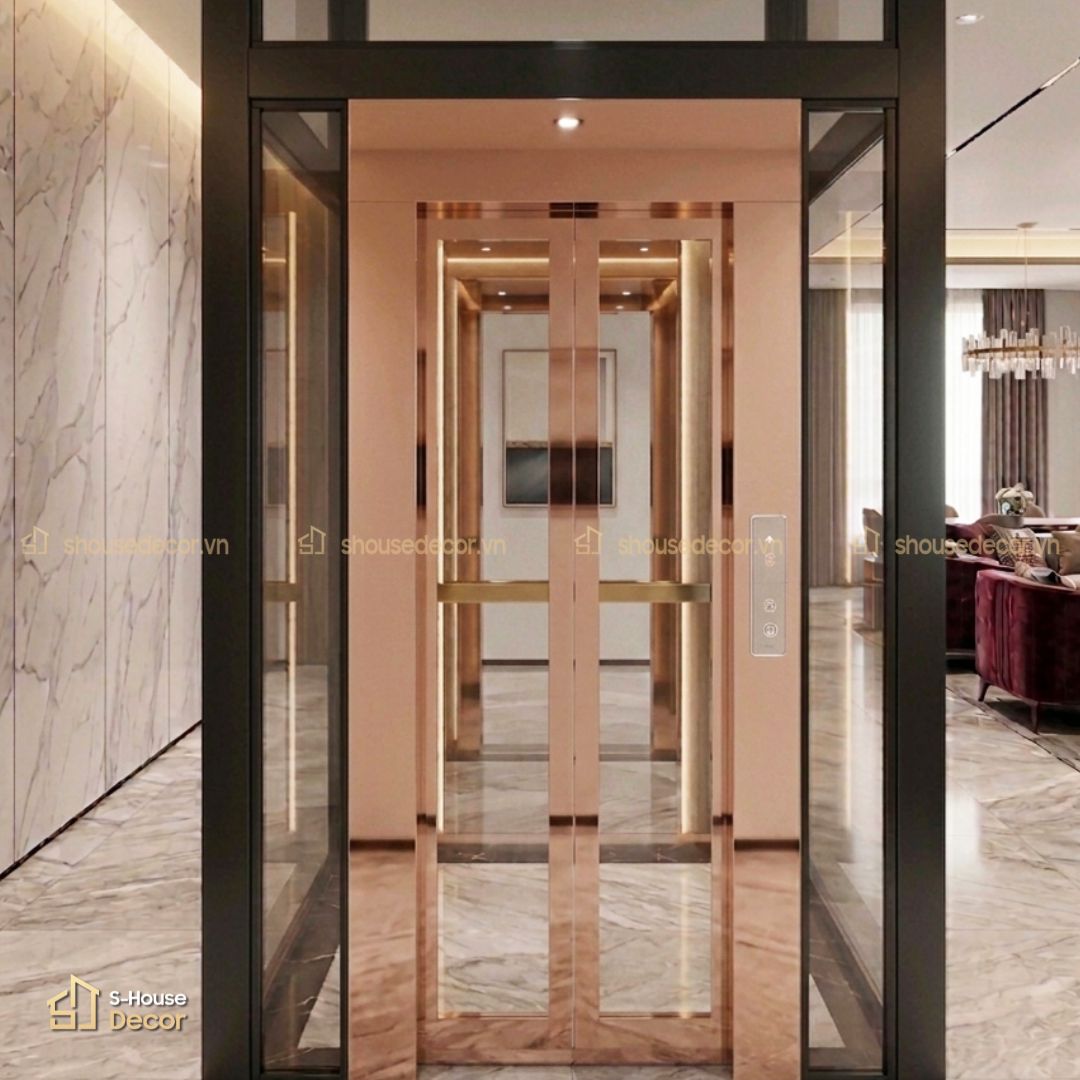 Gia công không bao cửa thang máy inox 304 gương trà
