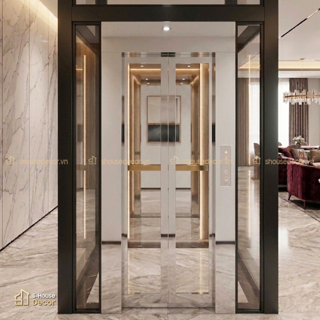 Gia công khung bao cửa thang máy inox 304 gương trắng