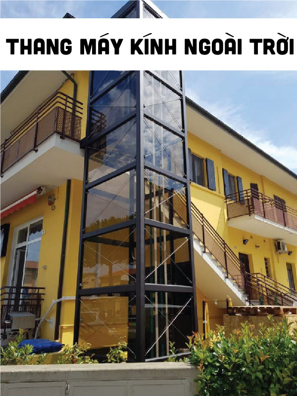 Thang máy kính ngoài trời có thiết kế hiện đại