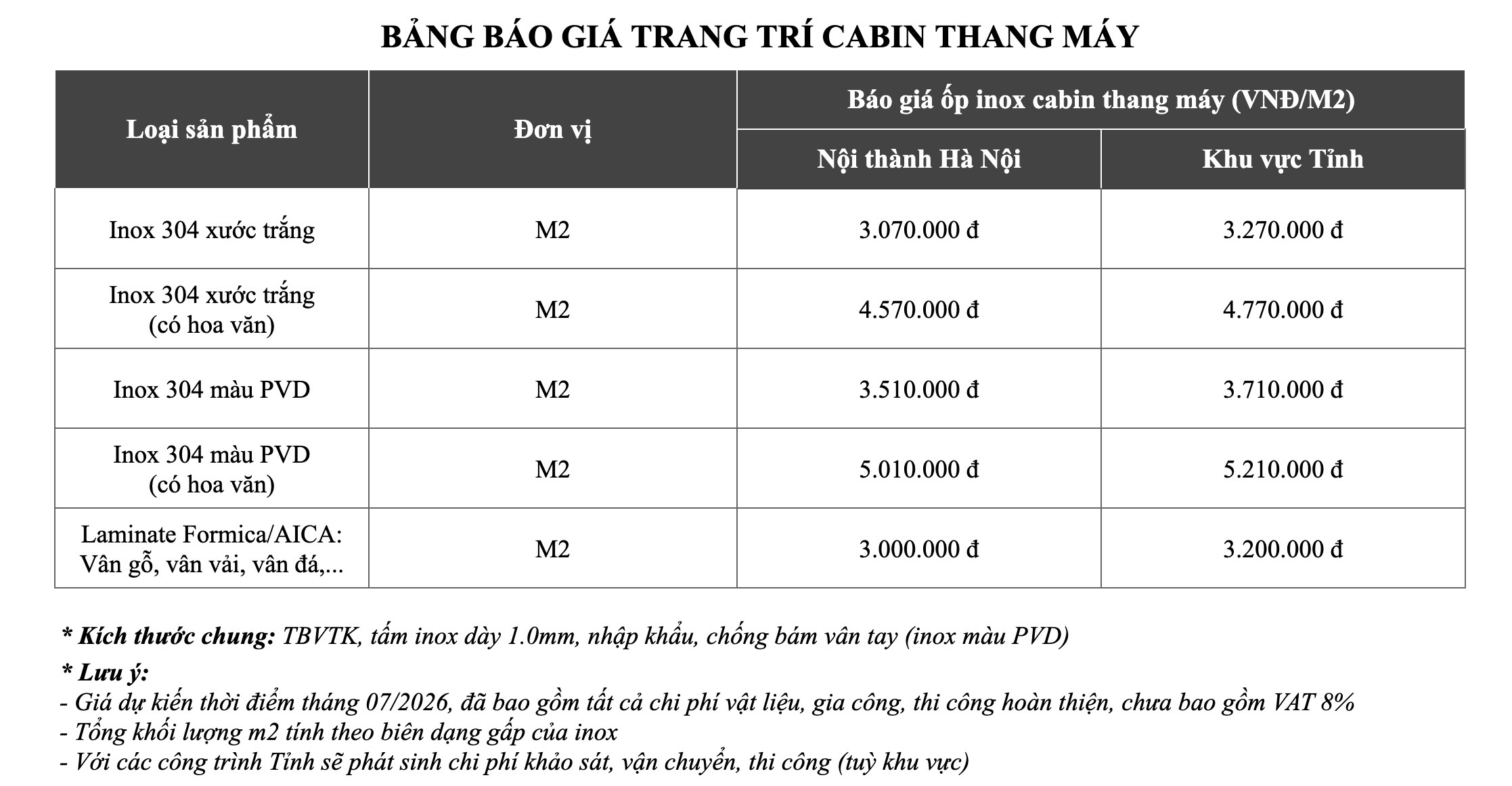 Báo giá trang trí cabin thang máy tại S-House Decor