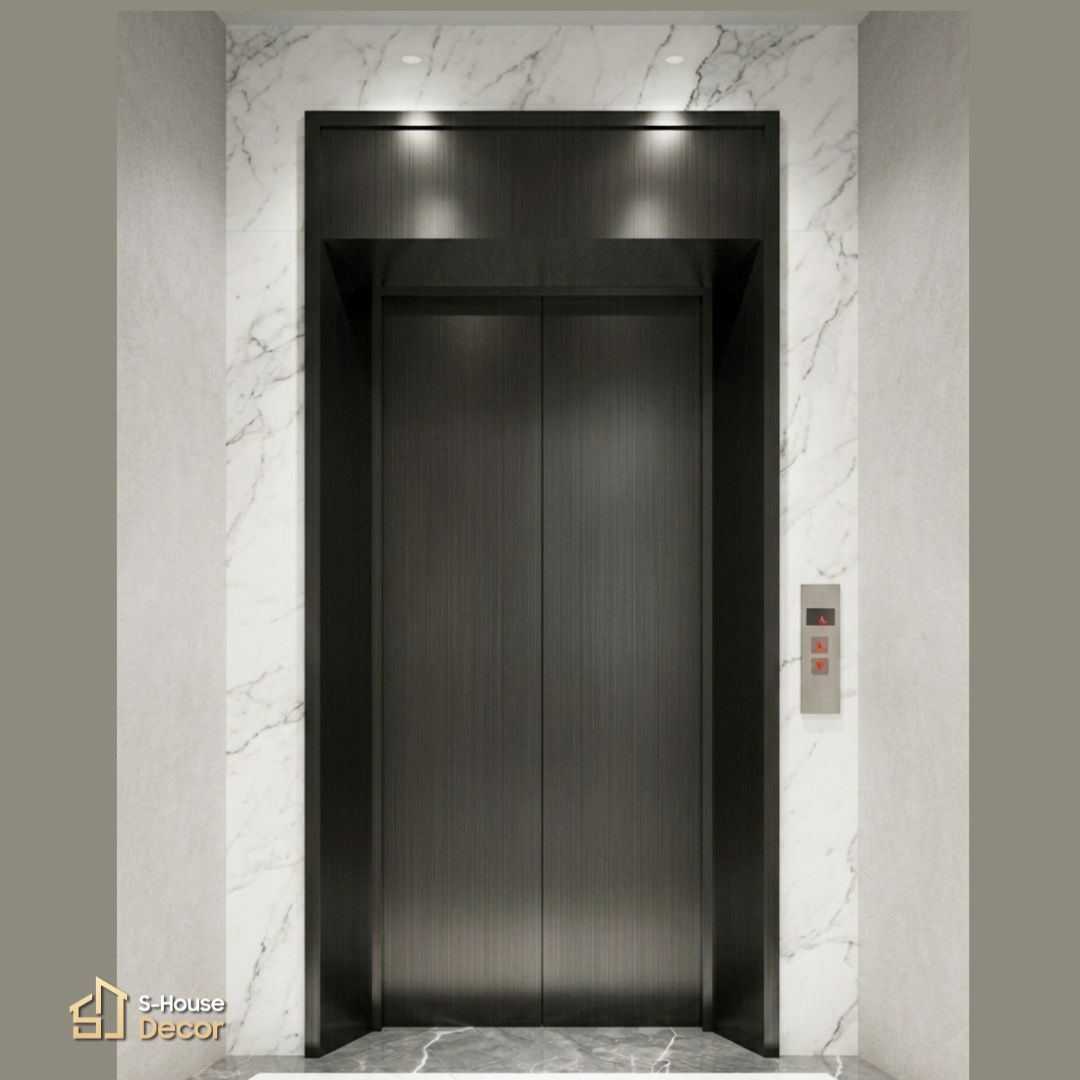 Gia công khung bao rộng cửa thang máy inox 304 xước đen