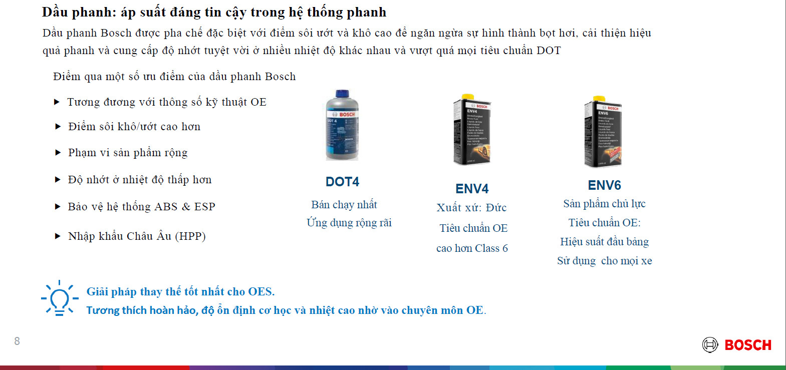 Dầu phanh cao cấp DOT4, 500ml, 1000ml chính hãng Bosch nhập khẩu Châu Âu