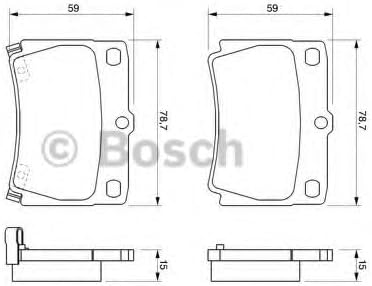 Má phanh sau MITSUBISHI Pajero Sport 2.5/3.0 (2008-2016); Pajero Sport 2.4/3.0 (2016+) chính hãng Bosch (0986424711)