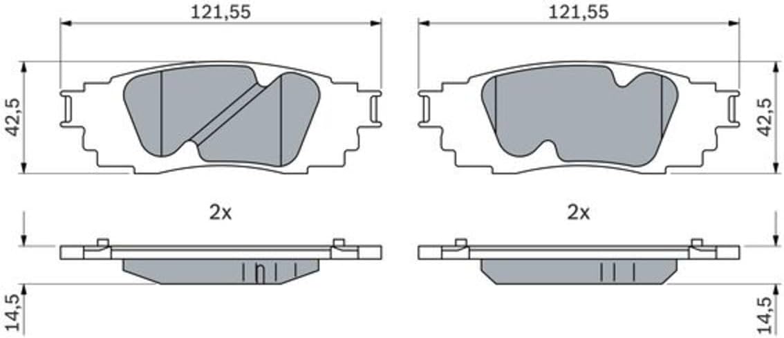 Má phanh sau TOYOTA Camry 2.0/2.5 (2018+); LEXUS ES250 (2018+); RX350 (2015-2022) chính hãng Bosch (0986424912)
