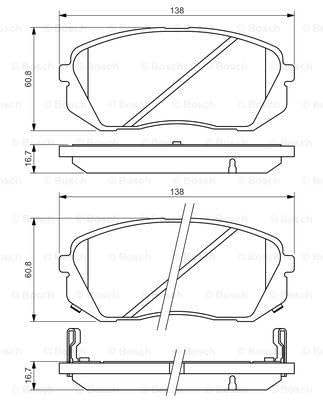 Má phanh trước KIA Carens 1.6/2.0 (2006-2012); K3 1.6/2.0 (2013+); Optima/K5 2.0/2.4 (1205-2020); Soul 2.0 (2014+); Sportage 2.0 4WD (2010-2016); Sportage 1.6 (2021+); HYUNDAI Kona 1.6 (2018+); Tucson 2.0 (2010-2015) chính hãng Bosch (0986494422)