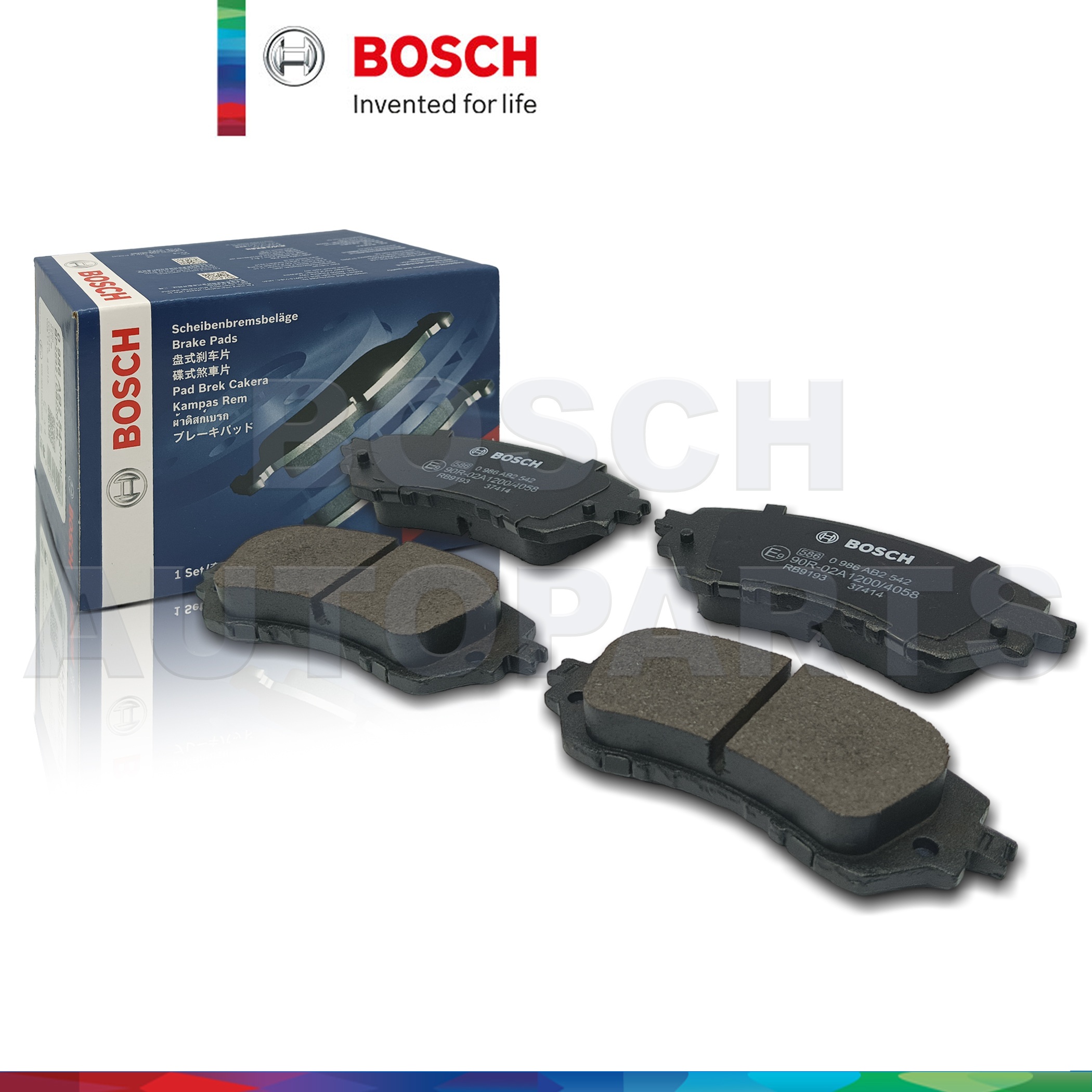 Má phanh trước TOYOTA Hiace 2.5/2.7 (2005+); Hiace 3.0 (2017+) chính hãng Bosch (0986AB2394)