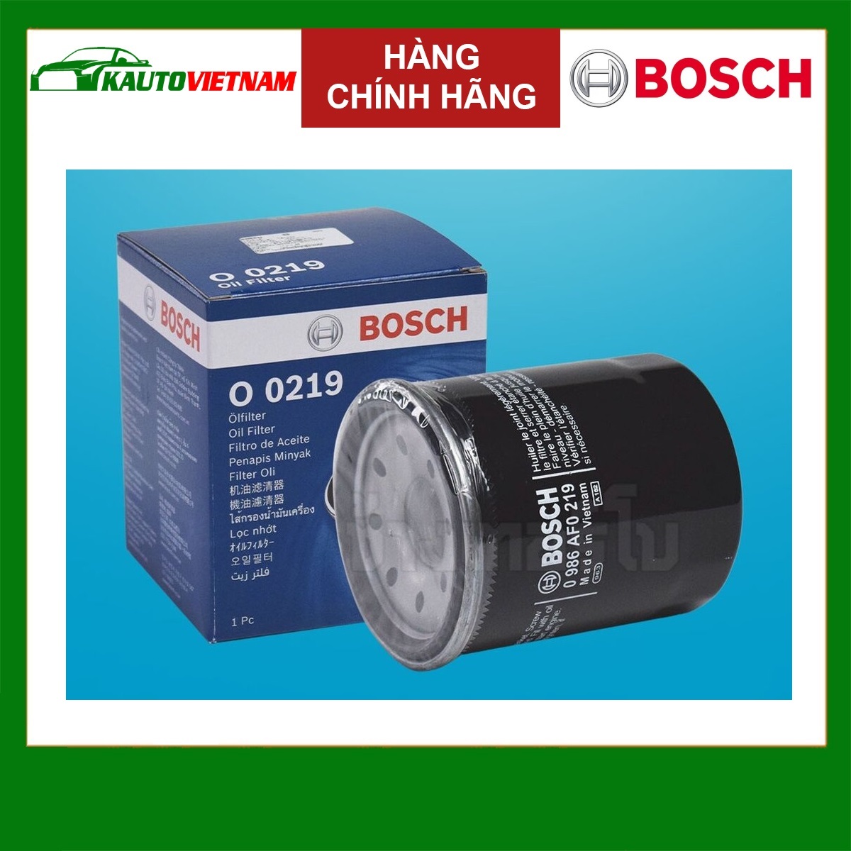 Lọc dầu động cơ Isuzu D-Max 2.5 (2012-2015) chính hãng Bosch (0986AF0219) (Lọc sắt)