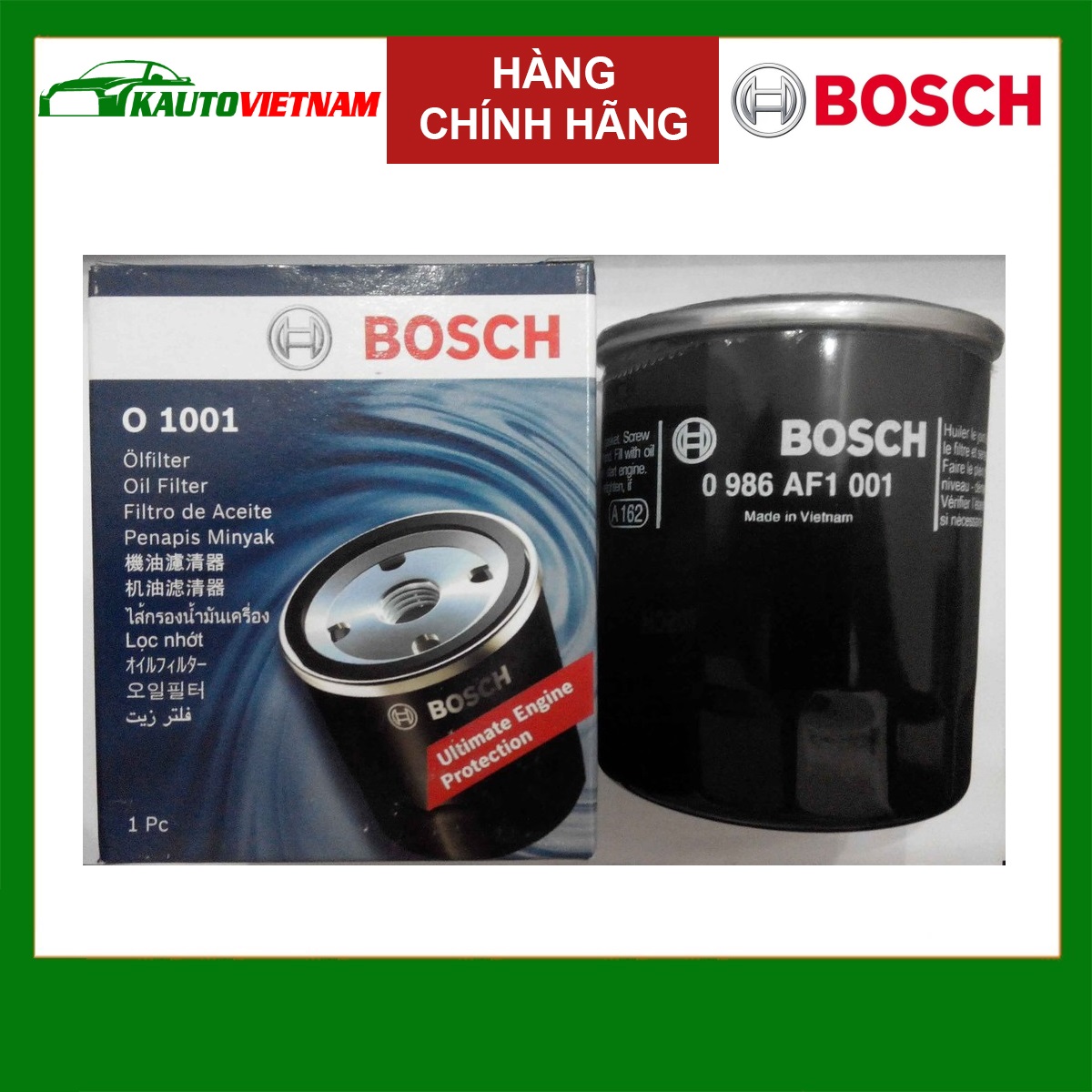 Lọc dầu động cơ Peugeot 4008 (2017+) chính hãng Bosch (0986AF1001) (Lọc sắt)