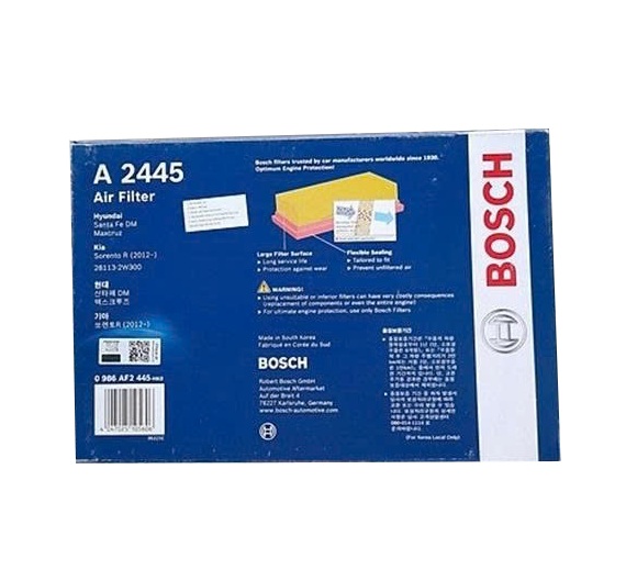 Lọc gió động cơ Hyundai SantaFe 2.0 / 2.2 CRDi (2009-2012) chính hãng Bosch (0986AF2245)