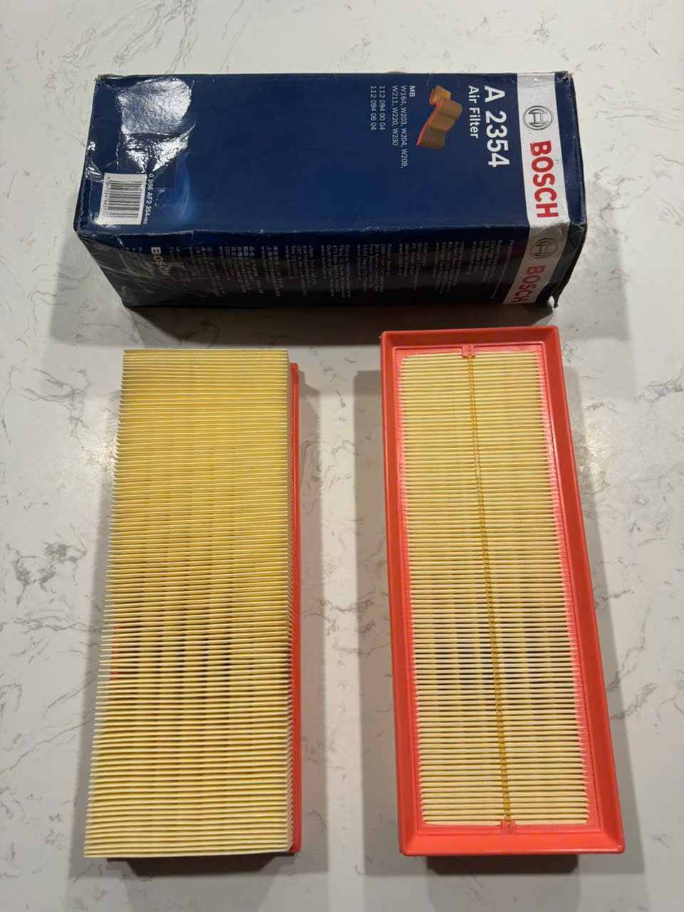 Lọc gió động cơ Mercedes Benz C-Class W203 (2005-2007); W204 (2007-2011); E-Class W211 (2002-2009); W212 (2009+); S-Class W221 (2005-2011); M-Class W164 (2005-2007); GLK-Class W204 (2008-2013); GL-Class W164 (2006-2012) chính hãng Bosch (0986AF2354)