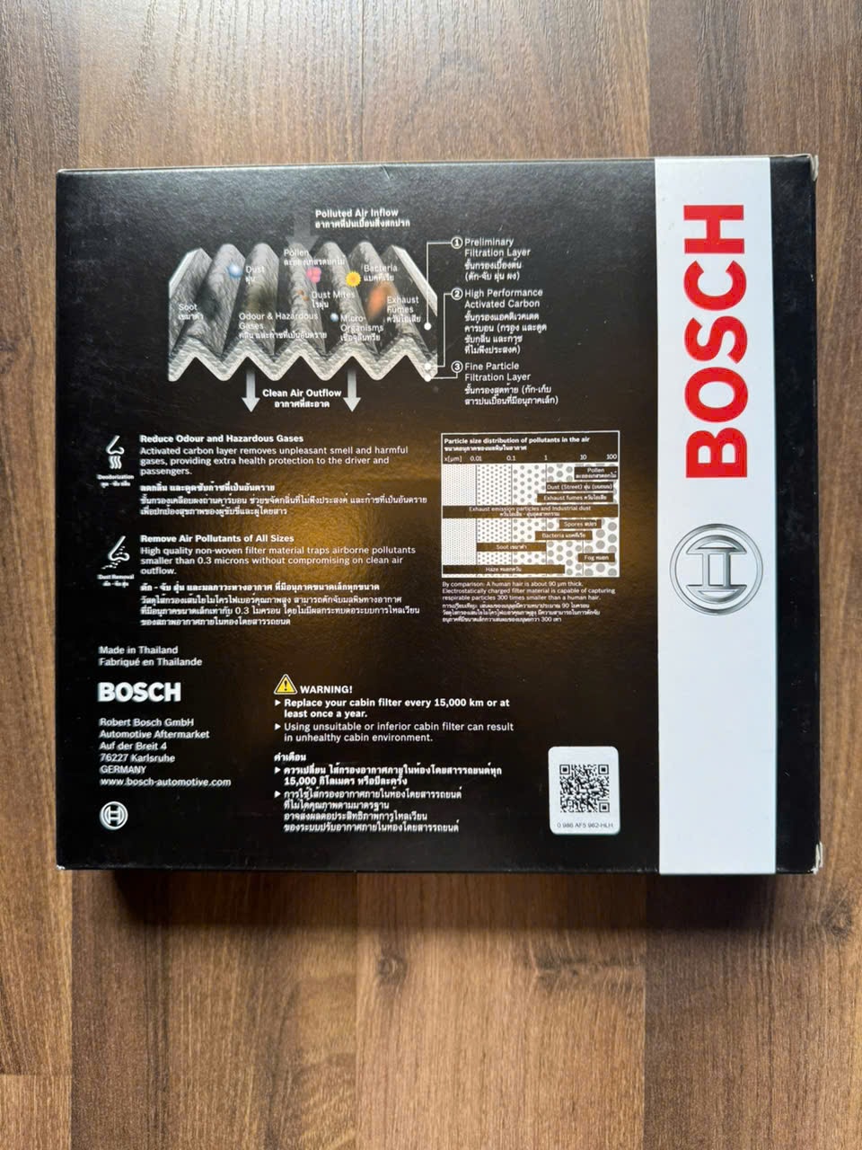 Lọc gió điều hòa Nissan Navara (2015-2023); Terra (2018+) chính hãng Bosch Aeristo (0986AF4455; 0986AF5962)