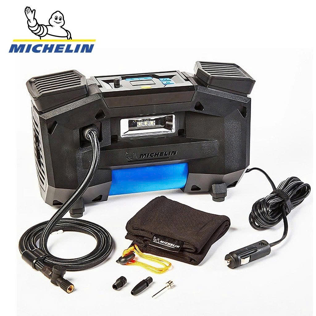 Máy Bơm Lốp Ô tô Xe Máy Michelin 12314 Kỹ thuật số 2 Piston siêu tốc Cao Cấp 12V Đa Năng Tự Ngắt (12314)