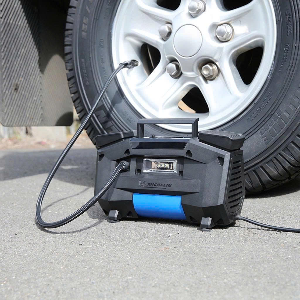 Máy Bơm Lốp Ô tô Xe Máy Michelin 12314 Kỹ thuật số 2 Piston siêu tốc Cao Cấp 12V Đa Năng Tự Ngắt (12314)