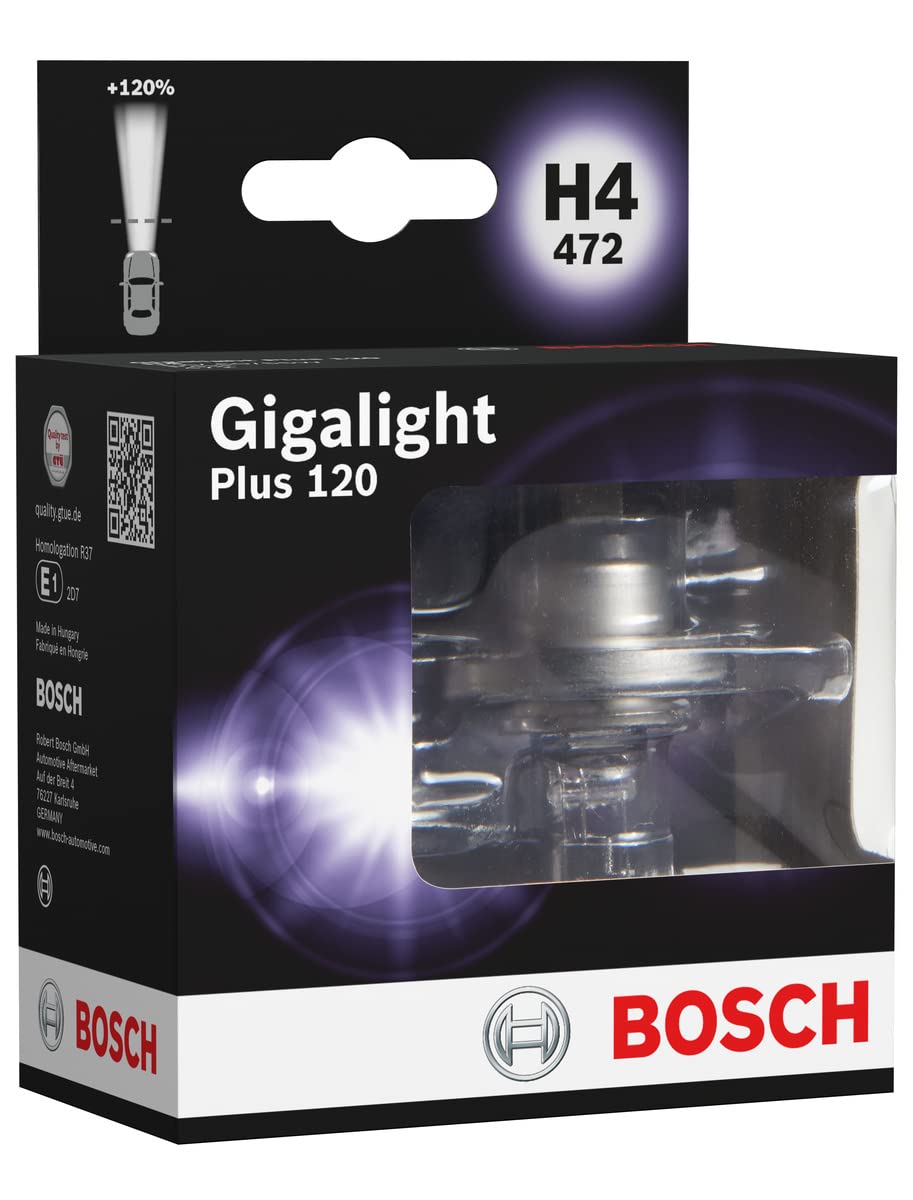 Bóng đèn hiệu năng cao Plus 120 H4 12V 60/55W P43T chính hãng Bosch (1987301106) (Cặp 2 cái)