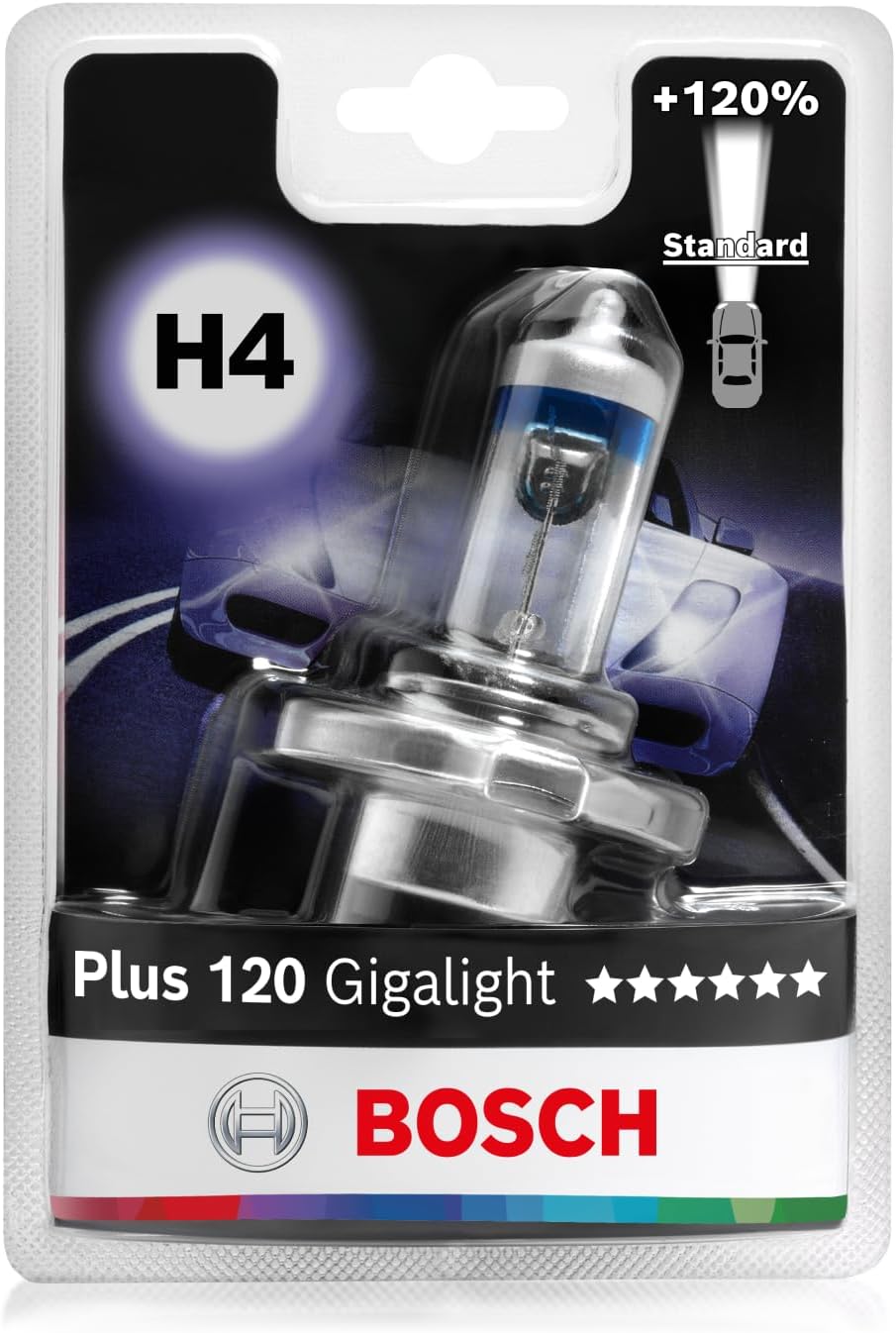 Bóng đèn hiệu năng cao Plus 120 H4 12V 55W Px26D chính hãng Bosch (1987301109) (1 cái)
