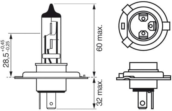 Bóng đèn hiệu năng cao Plus 120 H4 12V 55W Px26D chính hãng Bosch (1987301109) (1 cái)
