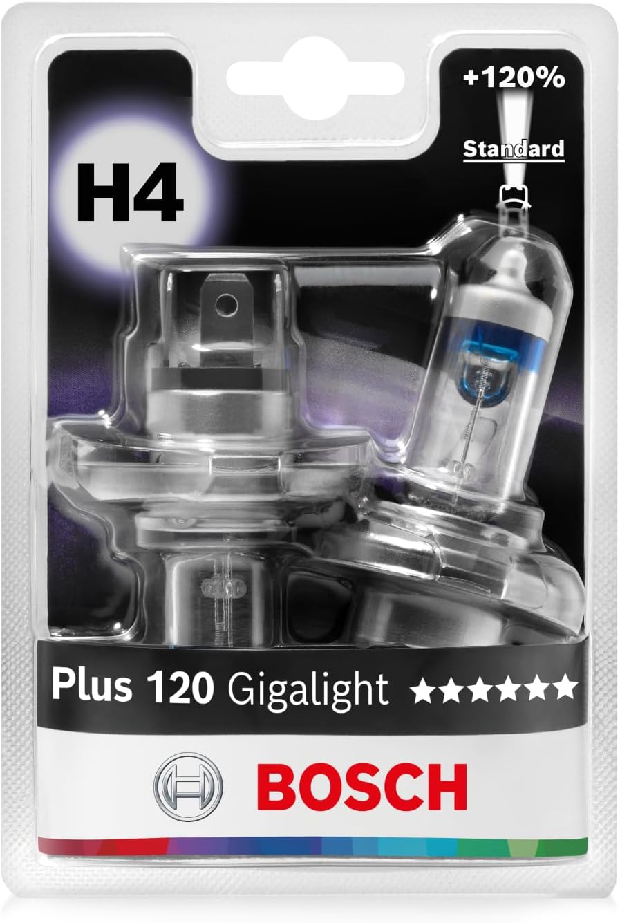 Bóng đèn Halogen tăng sáng 120% H4 Plus 120 Gigalight 12V 60/55W P43T (1987301425) (1 cái)