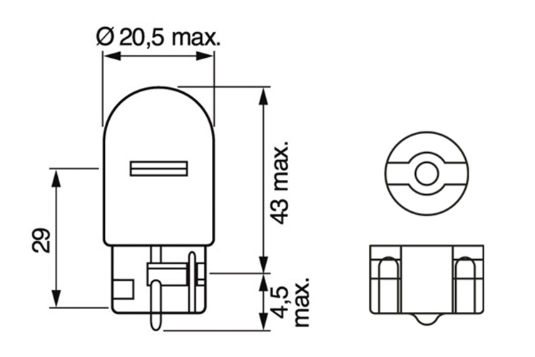 Bóng đèn xi nhan chân cắm T20 1 tóc vàng WY21W 12V 21W chính hãng Bosch (1987302222)