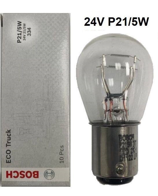 Bóng đèn phanh chân cài 2 tóc trắng ECO P21/5W 24 V 21 W chính hãng Bosch (1987302867)