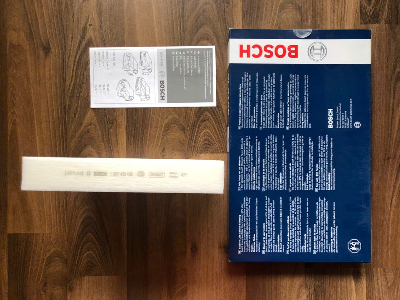 Lọc gió điều hòa Nissan Almera 1.0 (2021+); Juke II chính hãng Bosch Aeristo (1987435156)